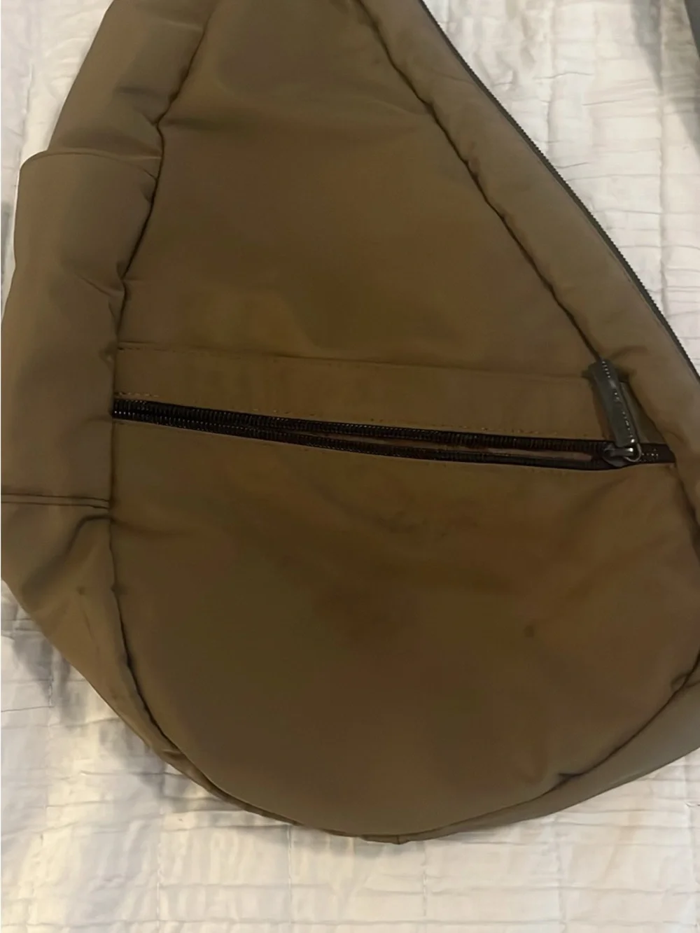 L.L. Bean Olive Green Sling Backpack with Black Strap